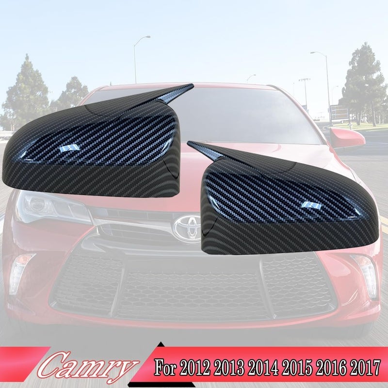 MUXEE Side Mirror Covers, for Toyota Camry 2012 2013 2014 2015 2016 2017 2PCS Turn Signal housing Cover Accessories-Carbon Fiber. - Image 2